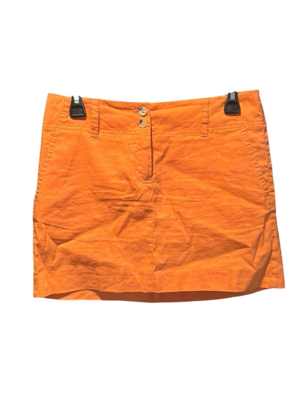 Theory Women's Linen Blend Mini Skirt in Coral/Orange Size 4